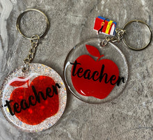Load image into Gallery viewer, Teacher appreciation keychains Glitter