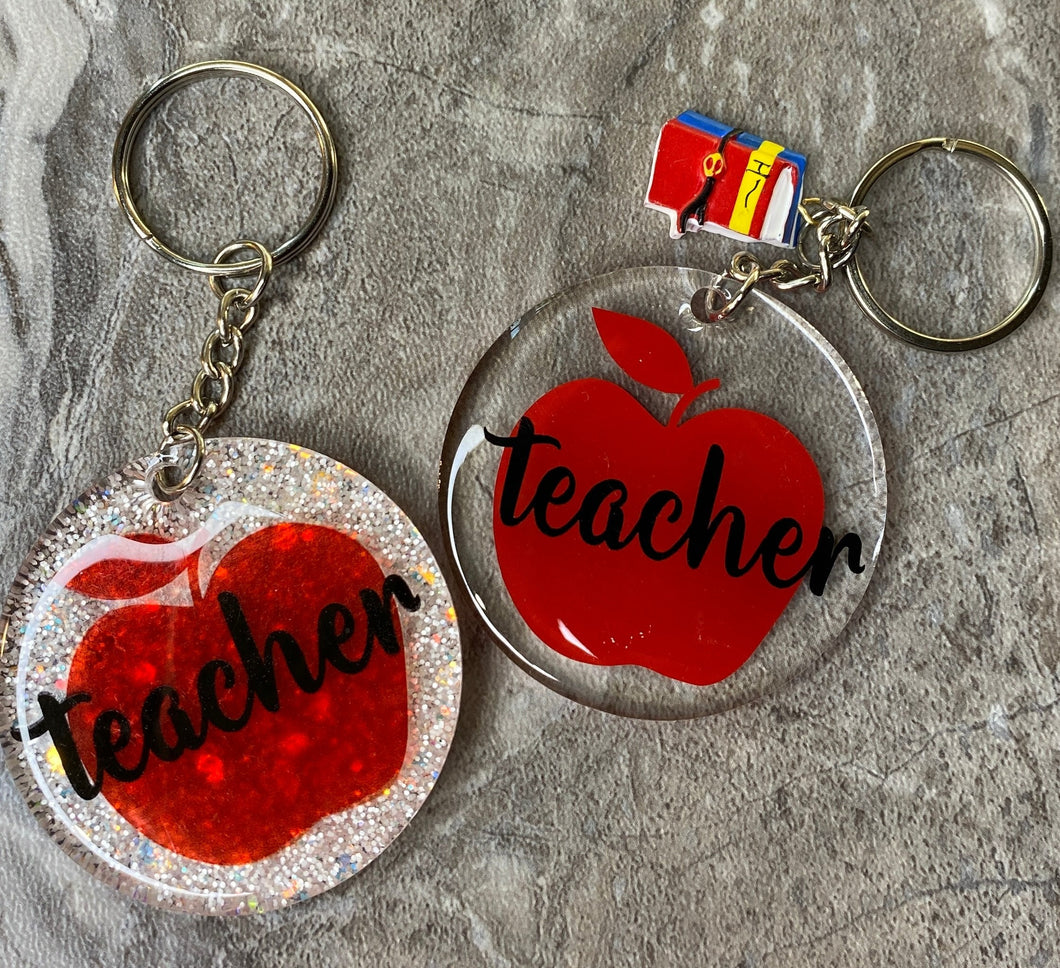 Teacher appreciation keychains Glitter