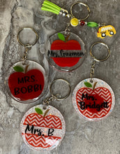 Load image into Gallery viewer, Teacher appreciation keychains Glitter
